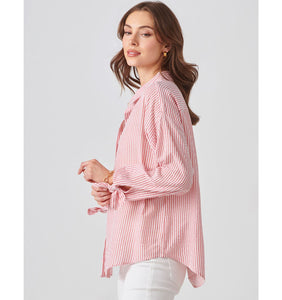 Relaxed Sear Sucker Shirt - Red