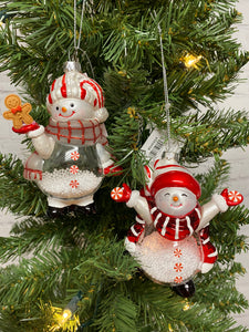 Glass Snowman Ornament