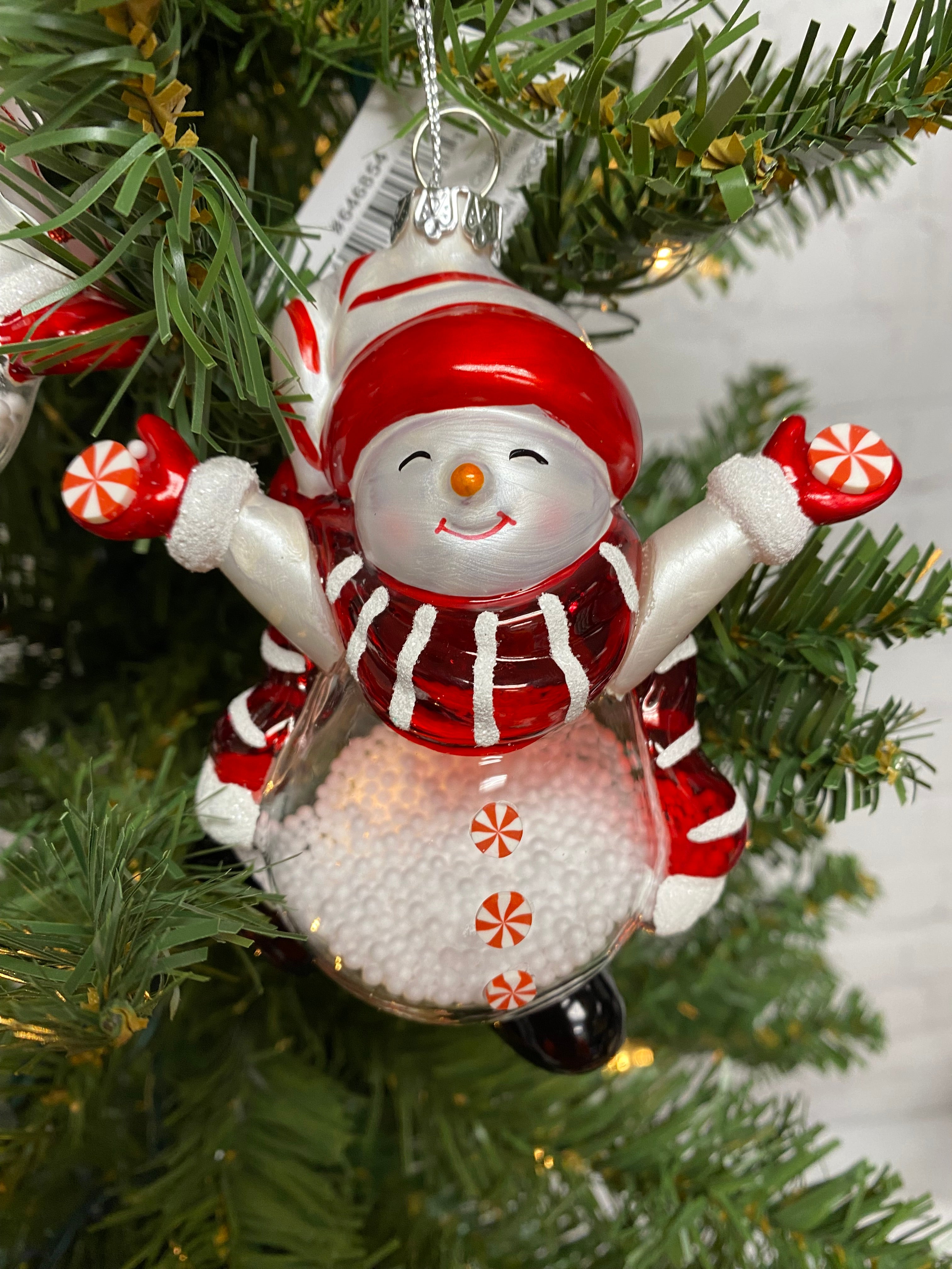 Glass Snowman Ornament