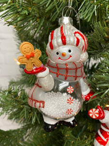 Glass Snowman Ornament