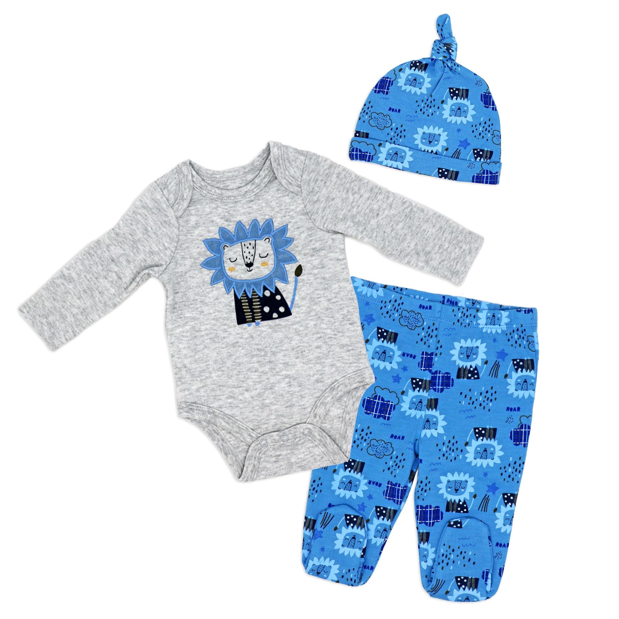 Lion 3 Piece Footed Set