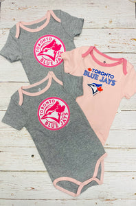 Blue Jays Set of 3 Short Sleeve Onesies 12-18 mos.