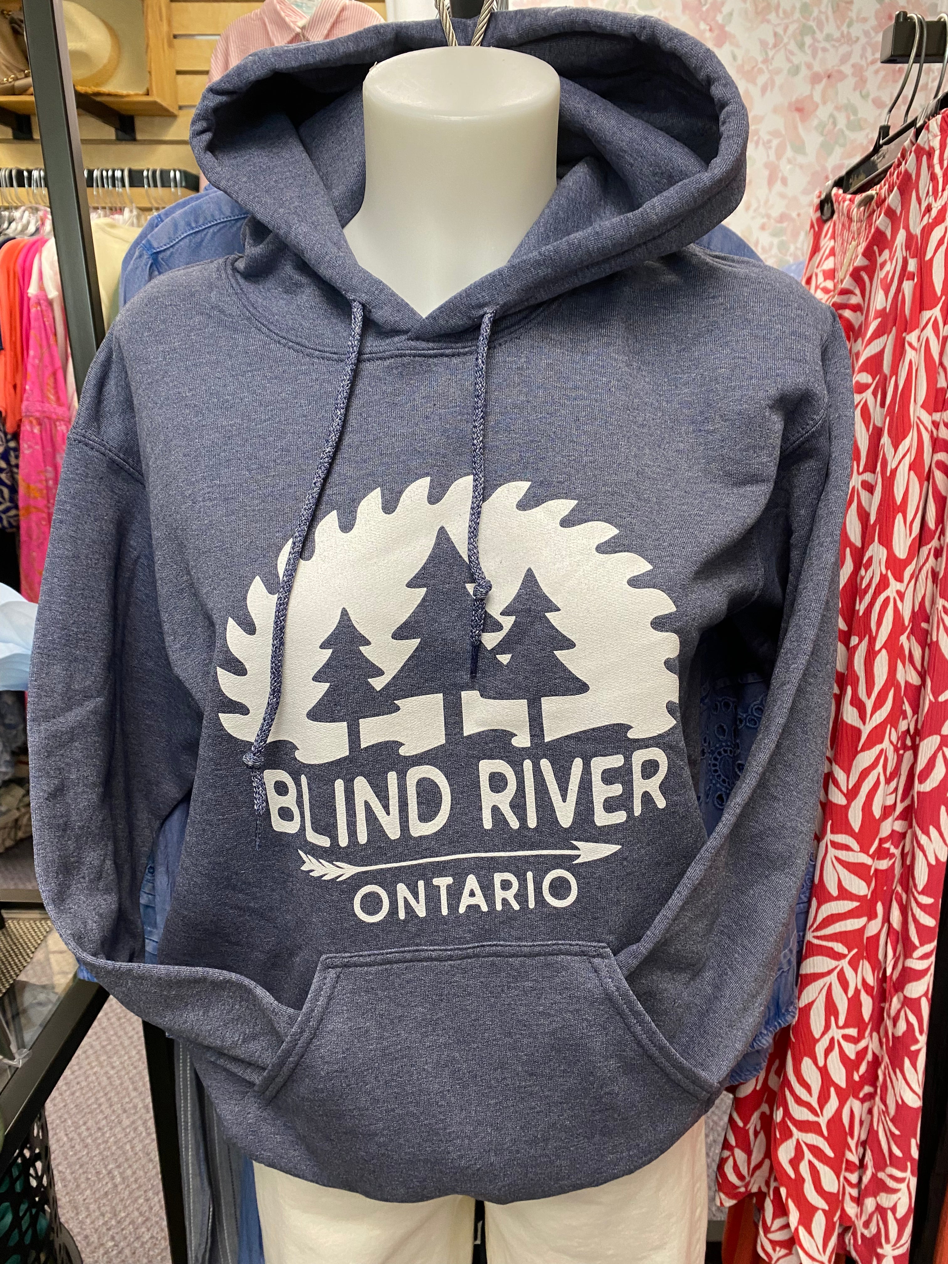 Blind River Hoodie-Heathered Navy