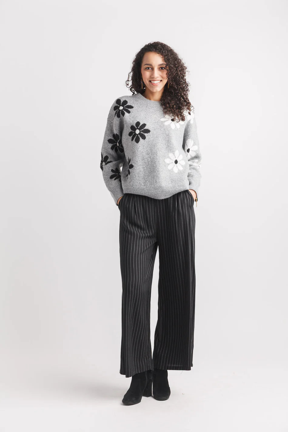 Daisy Knit Intarsia Sweater